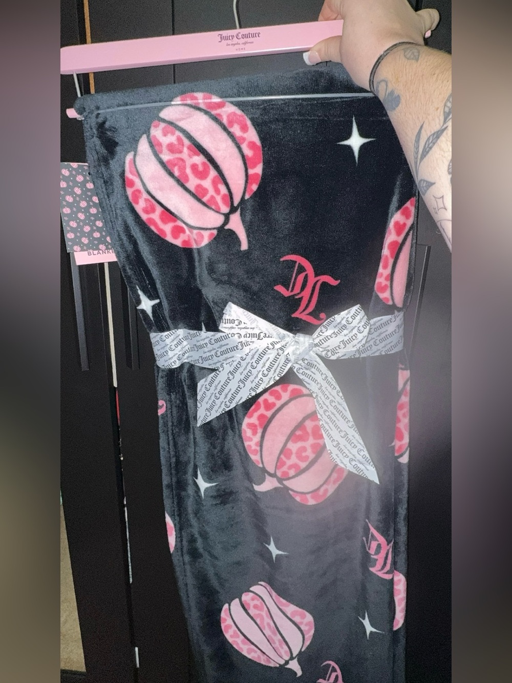 Juicy couture pink leopard pumpkin blanket